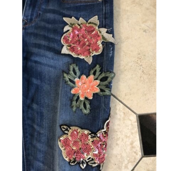 EXPRESS SEQUIN EMBROIDERED STRETCH LEGGINGS OR - Picture 5 of 6